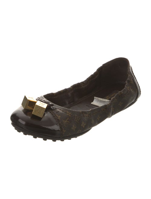 Louis Vuitton LV Monogram Leather Trim Embellishment Ballet Flats