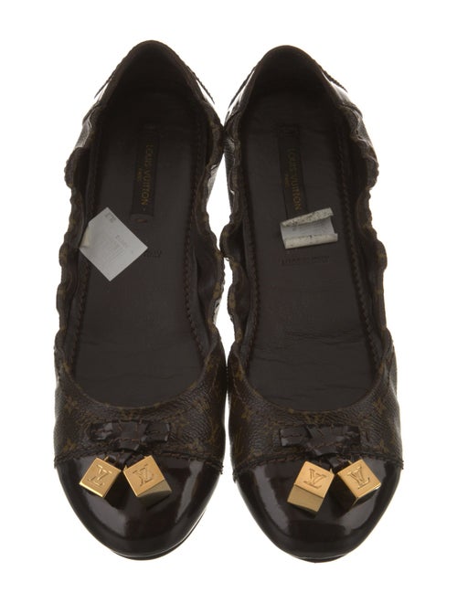 Louis Vuitton LV Monogram Leather Trim Embellishment Ballet Flats
