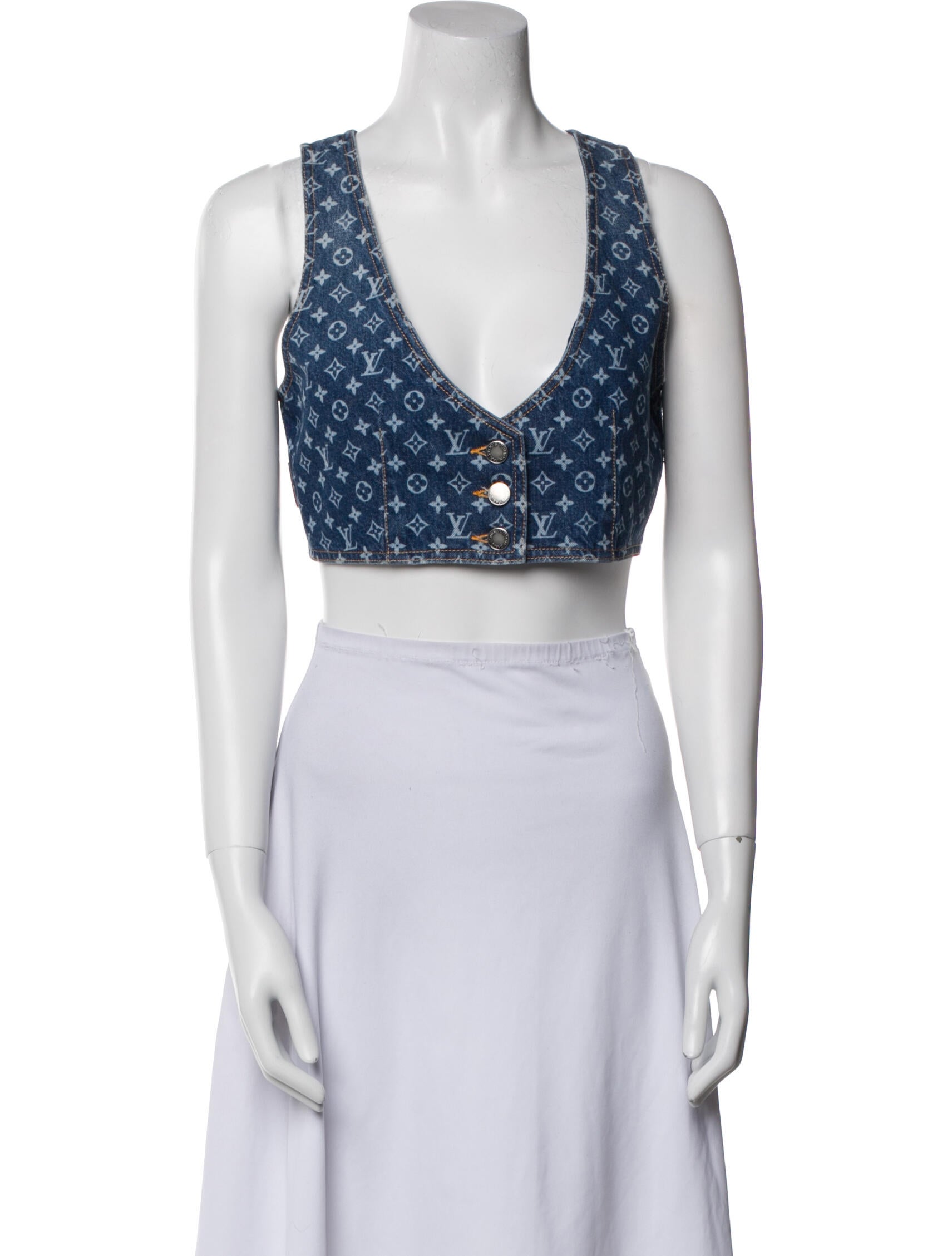 Louis Vuitton 2025 Printed Crop Top w/ Tags