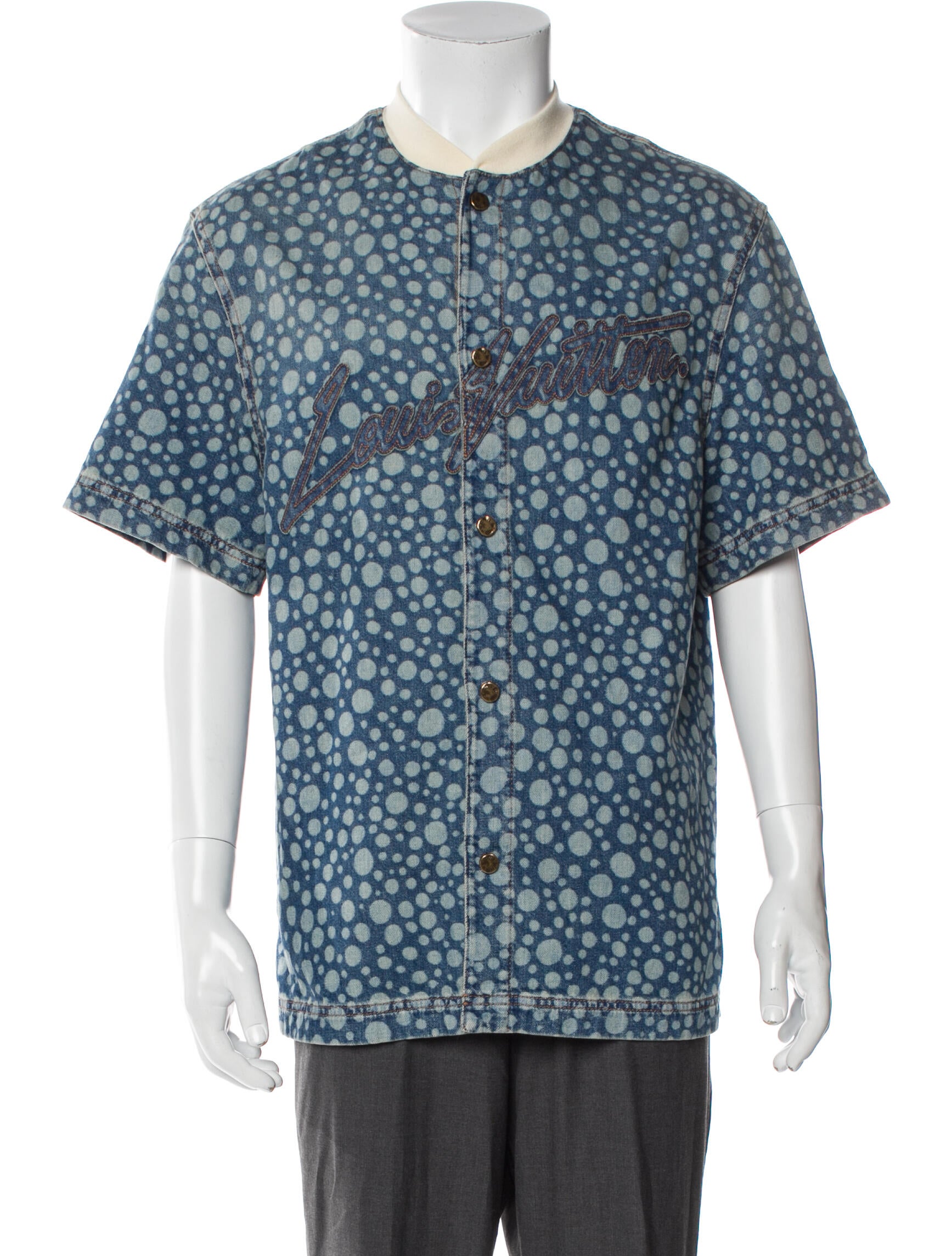 Louis Vuitton 2023 x Yayoi Kusama 'Infinity Dots' Denim Shirt