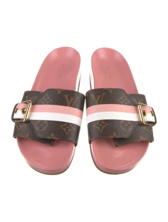 Louis Vuitton Printed Leather Trim Embellishment Slides