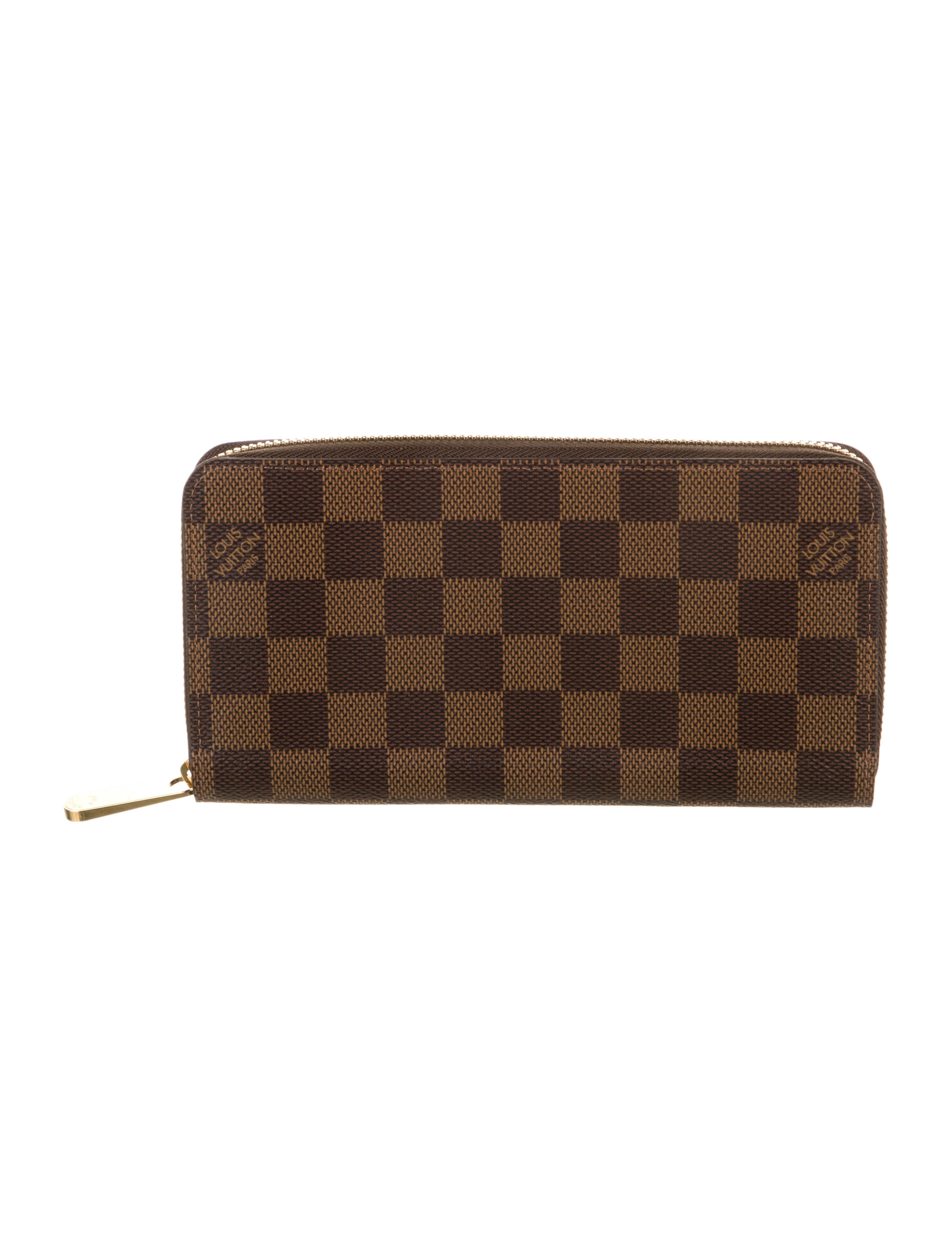 Louis Vuitton Damier Ebene Pattern Coated Canvas Zippy Wallet