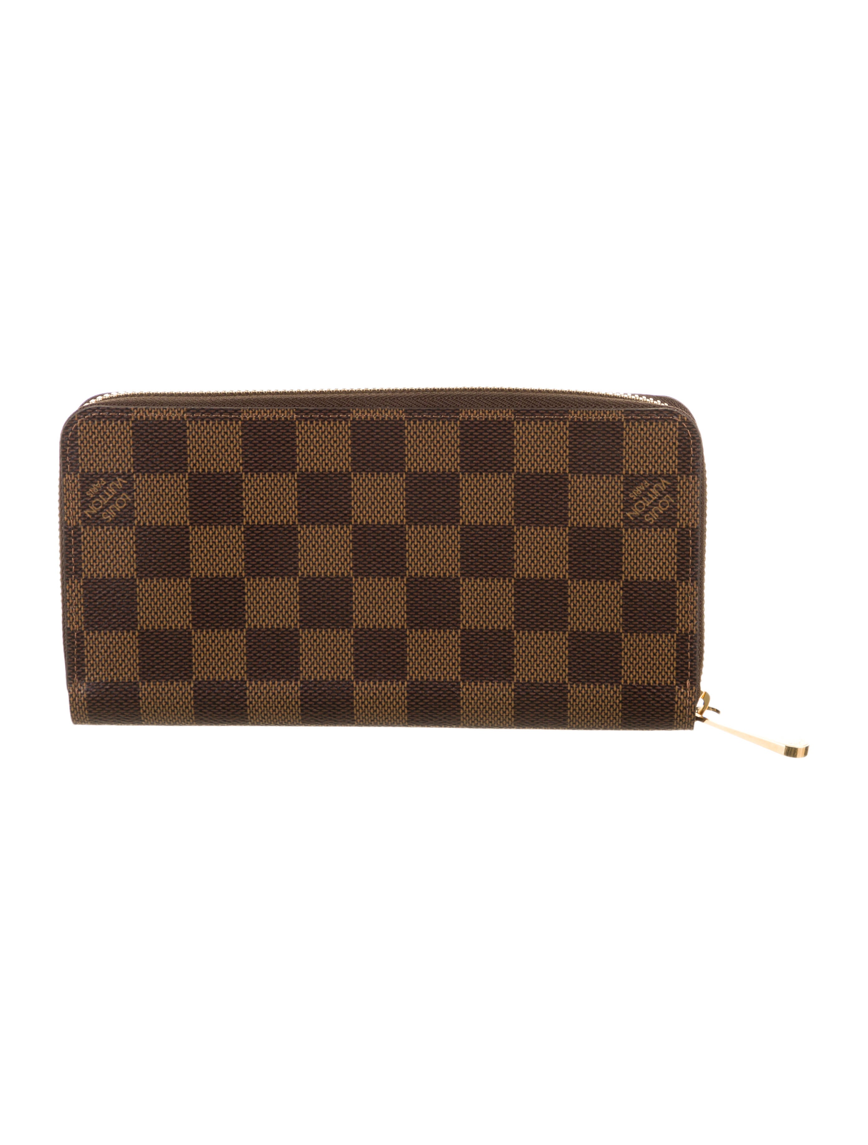 Louis Vuitton Damier Ebene Pattern Coated Canvas Zippy Wallet