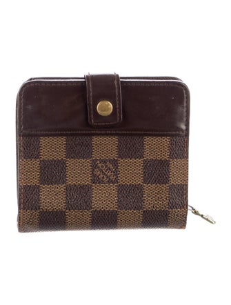 Louis Vuitton Damier Ebene Pattern Coated Canvas Compact Zippé Wallet