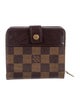 Louis Vuitton Damier Ebene Pattern Coated Canvas Compact Zippé Wallet