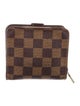Louis Vuitton Damier Ebene Pattern Coated Canvas Compact Zippé Wallet