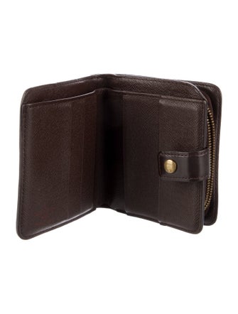 Louis Vuitton Damier Ebene Pattern Coated Canvas Compact Zippé Wallet