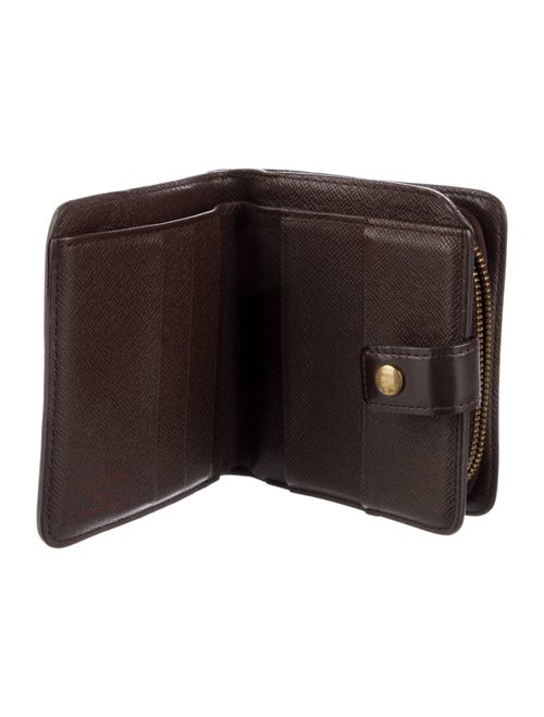 Louis Vuitton Damier Ebene Pattern Coated Canvas Compact Zippé Wallet