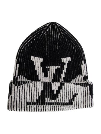 Louis Vuitton Wool Ribbed Monogram Beanie