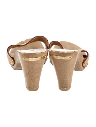 Louis Vuitton Leather Lasercut Accents Slides