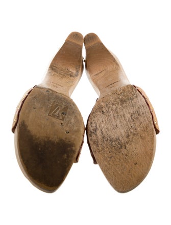 Louis Vuitton Leather Lasercut Accents Slides