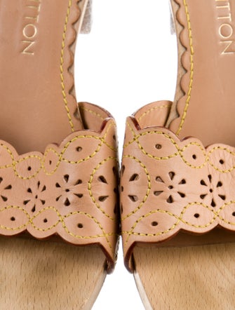 Louis Vuitton Leather Lasercut Accents Slides