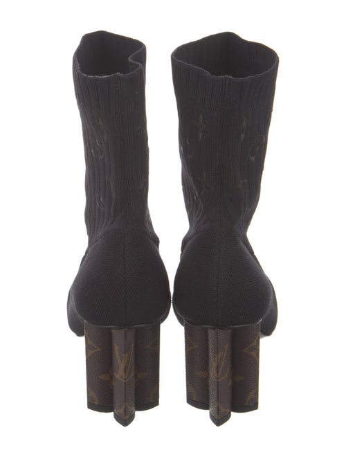 Louis Vuitton Monogram Pattern Embroidered Accent Sock Boots
