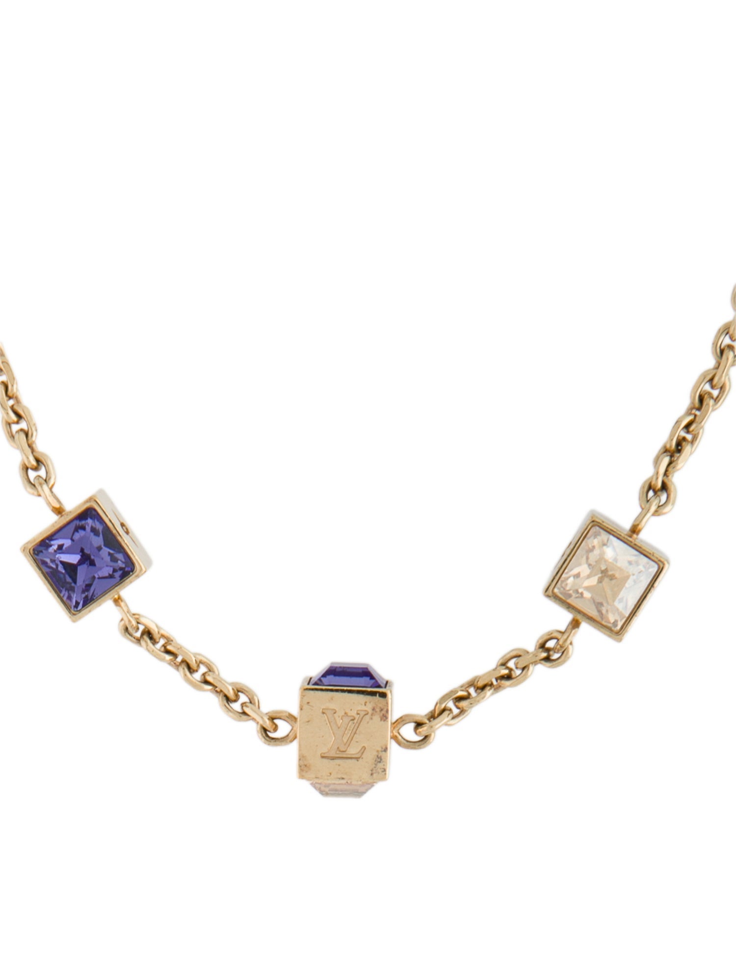 Louis Vuitton Crystal Gambles Station Necklace