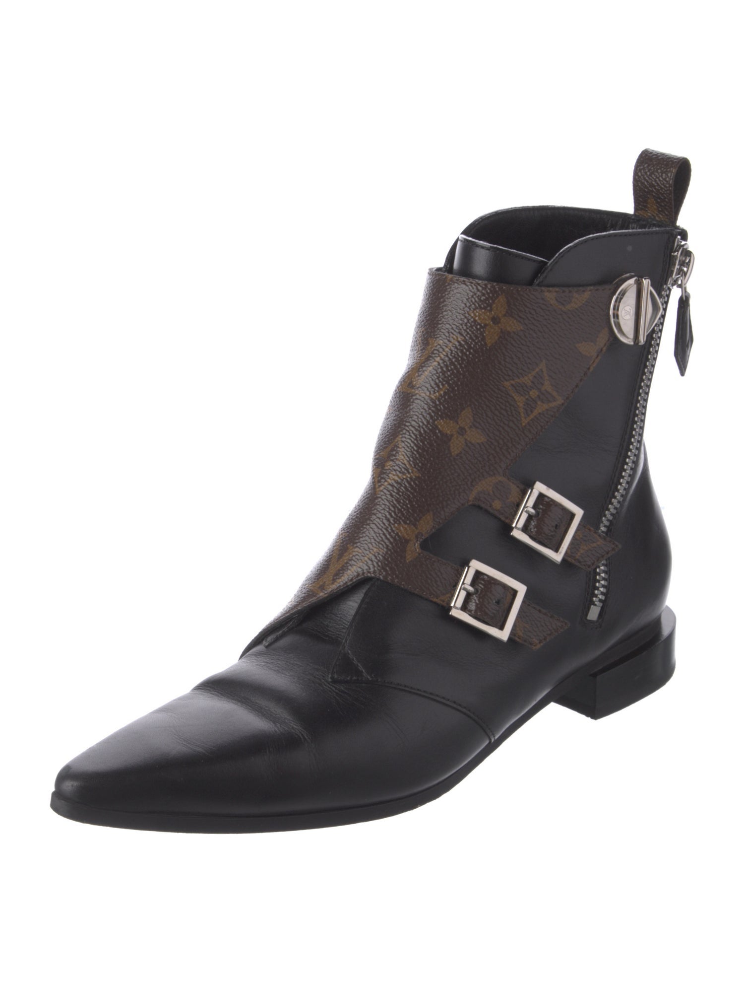 Louis Vuitton LV Monogram Leather Combat Boots