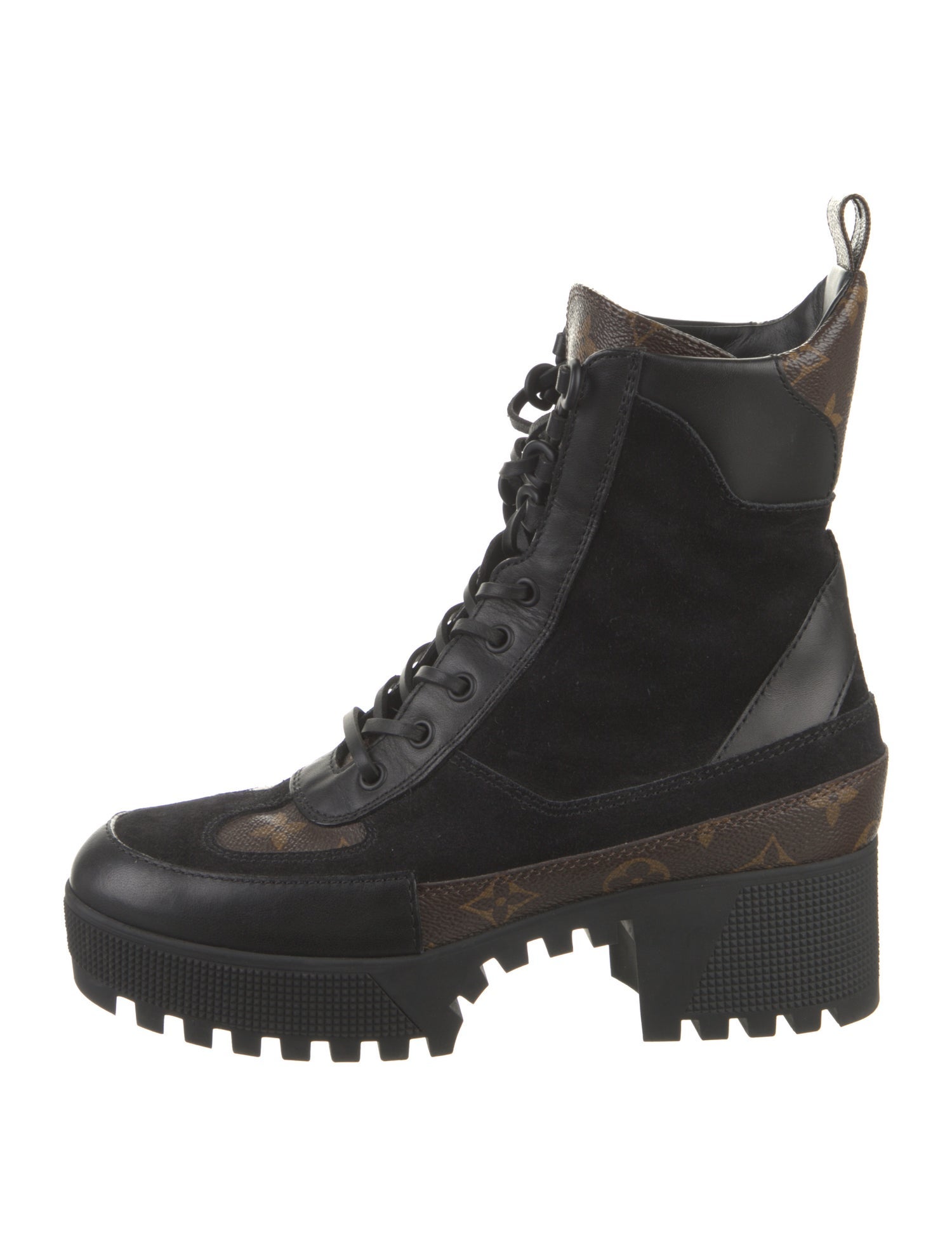 Louis Vuitton LV Monogram Leather Combat Boots