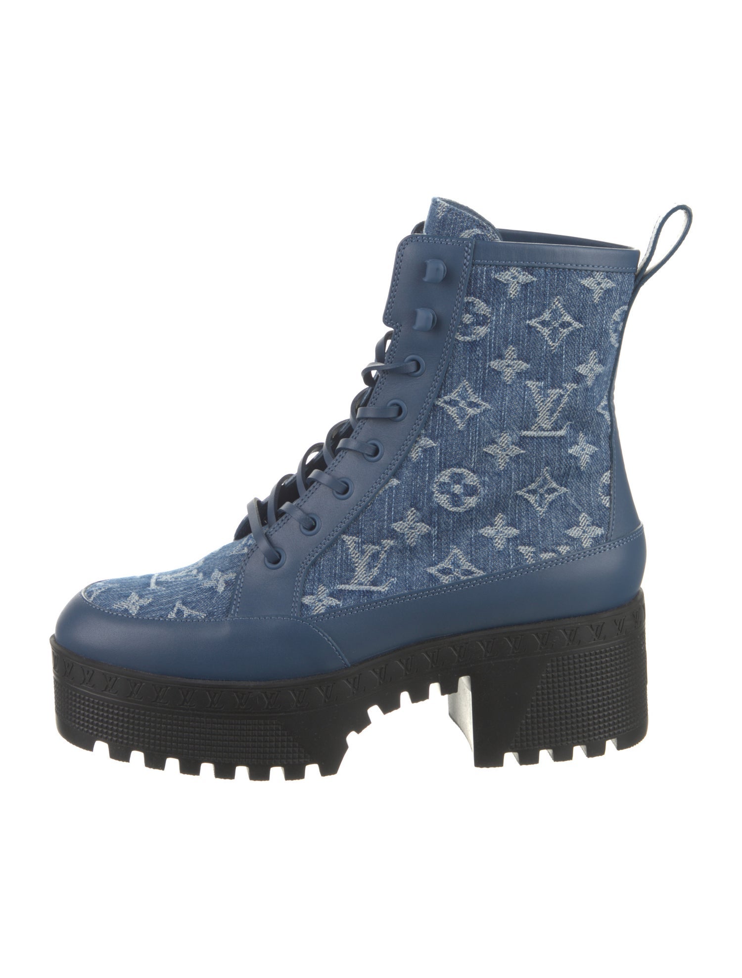 Louis Vuitton LV Monogram Denim Combat Boots
