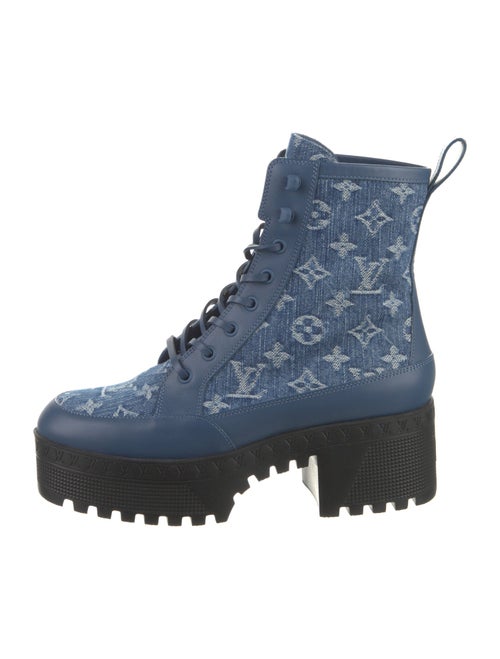 Louis Vuitton LV Monogram Denim Combat Boots