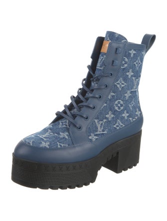 Louis Vuitton LV Monogram Denim Combat Boots