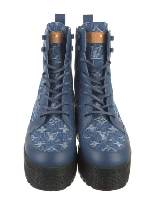 Louis Vuitton LV Monogram Denim Combat Boots