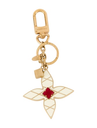 Louis Vuitton Malletage Flower Bag Charm & Key Holder