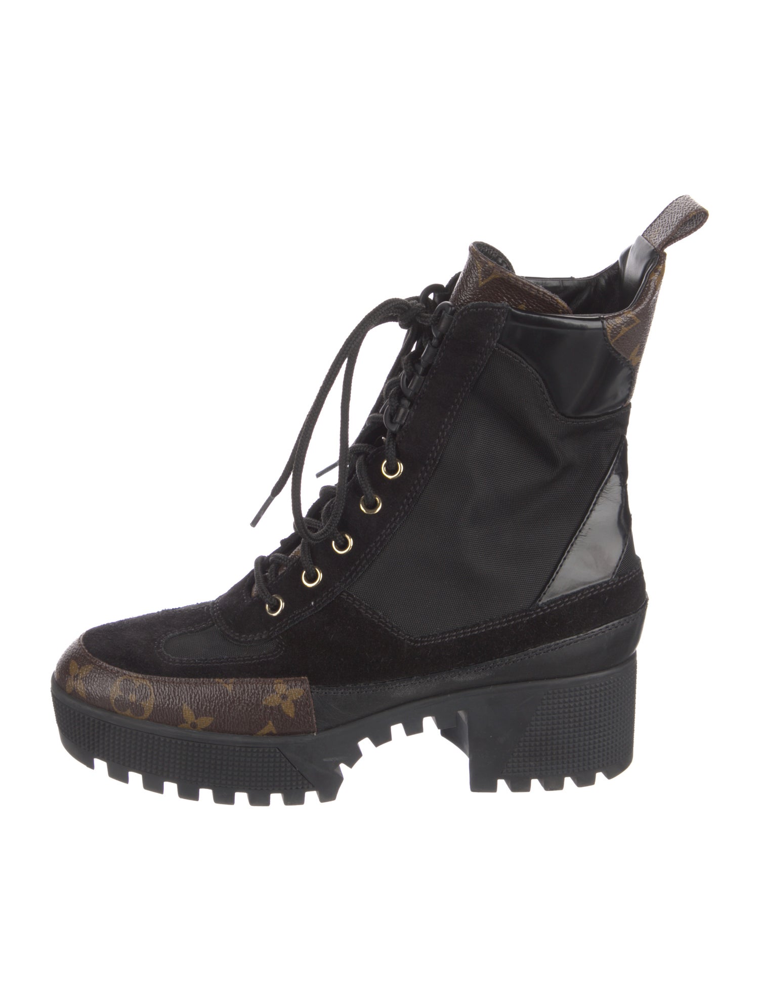Louis Vuitton LV Monogram Suede Combat Boots