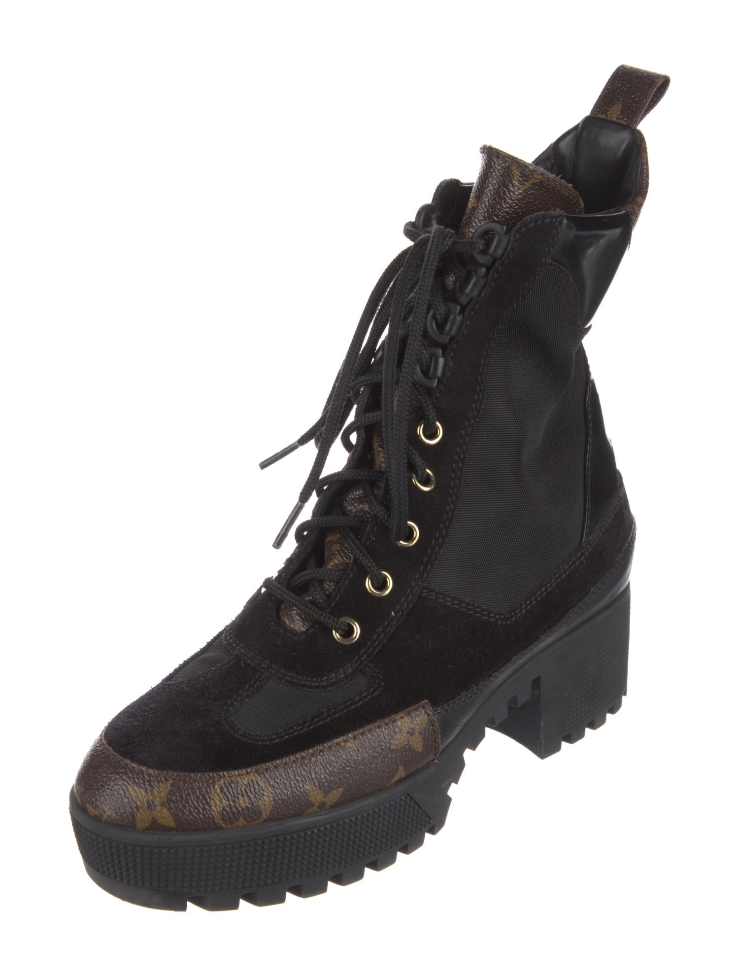 Louis Vuitton LV Monogram Suede Combat Boots