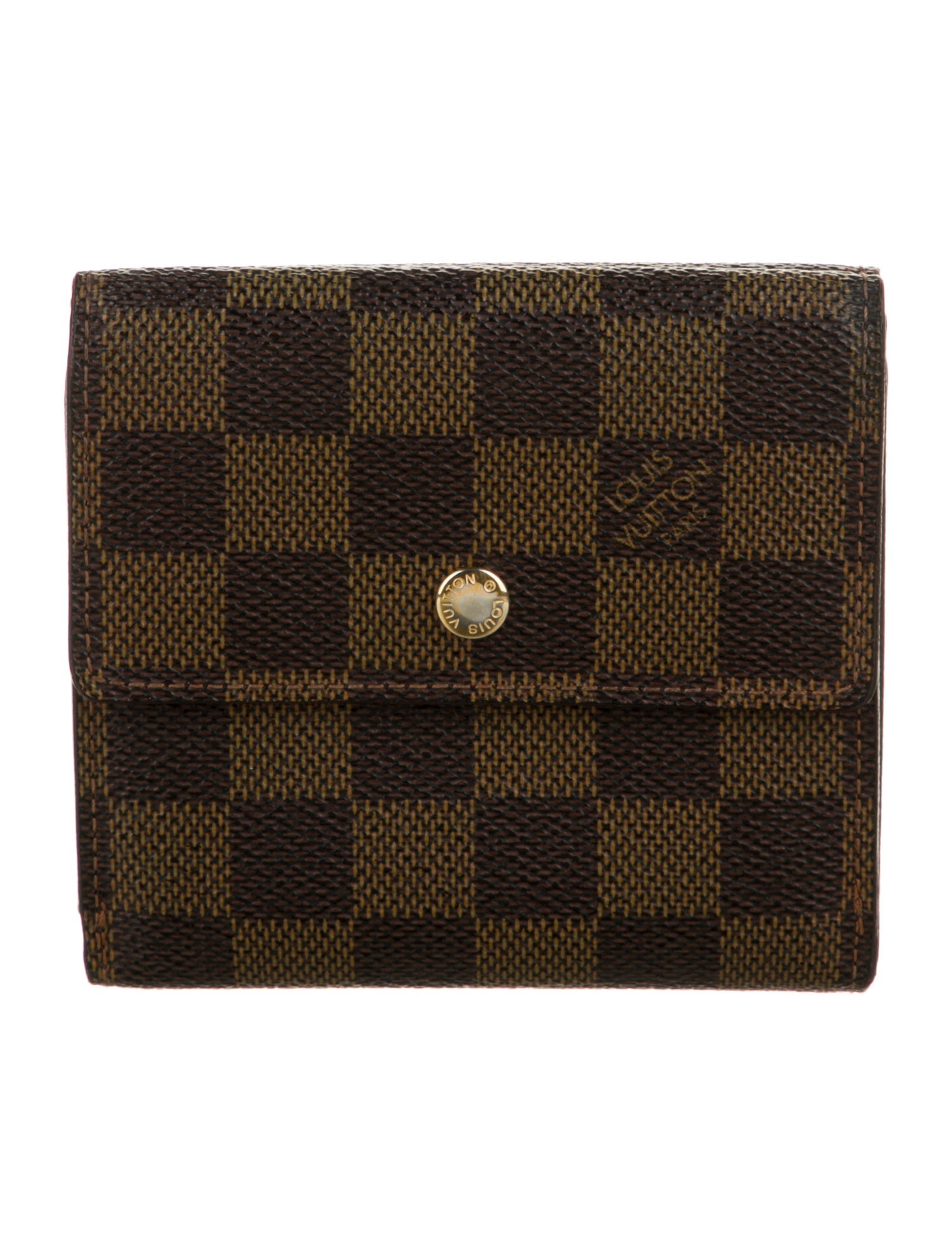 Louis Vuitton Damier Ebene Pattern Coated Canvas Elise Wallet