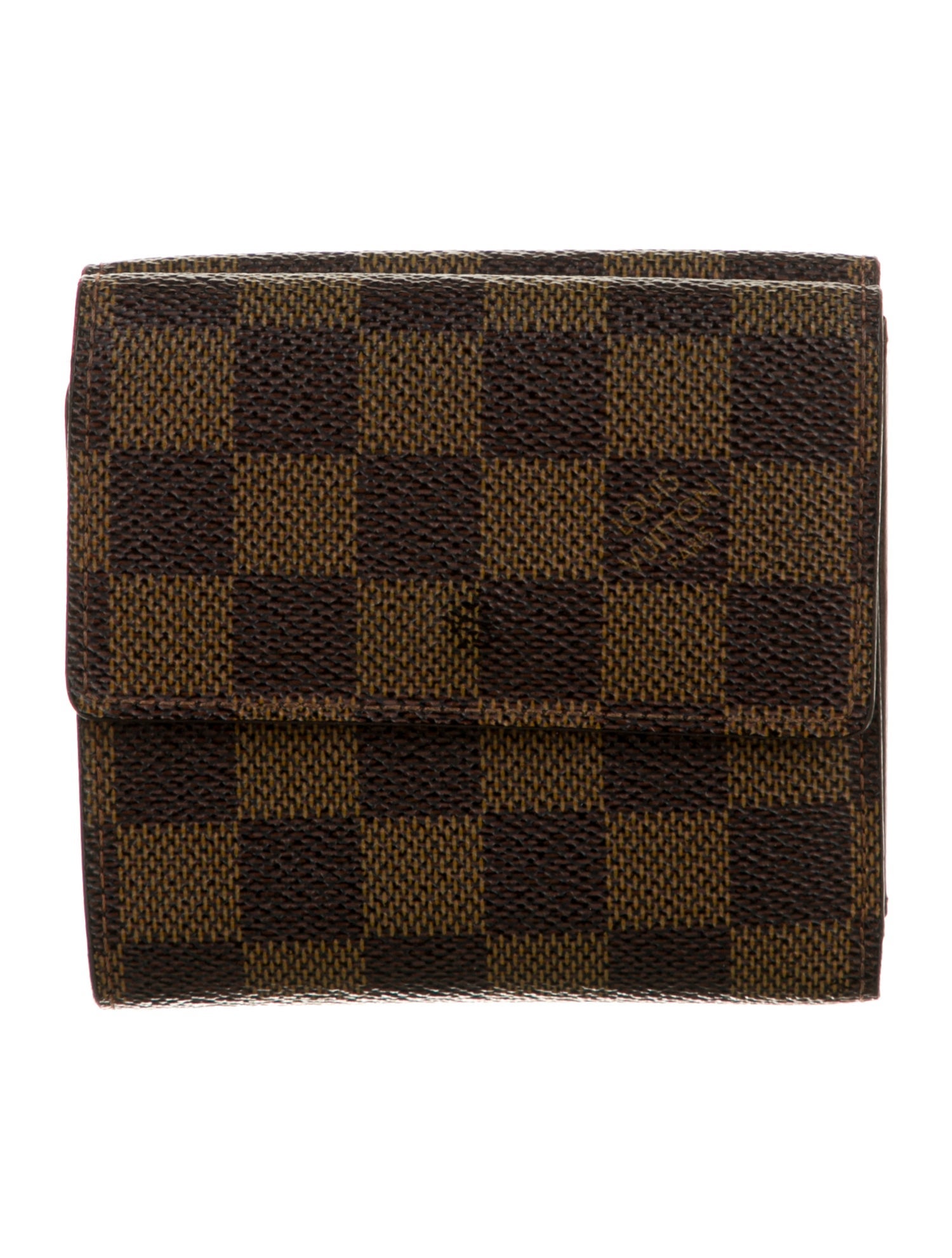 Louis Vuitton Damier Ebene Pattern Coated Canvas Elise Wallet