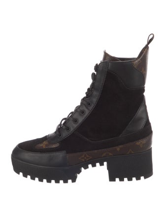 Louis Vuitton LV Monogram Leather Combat Boots