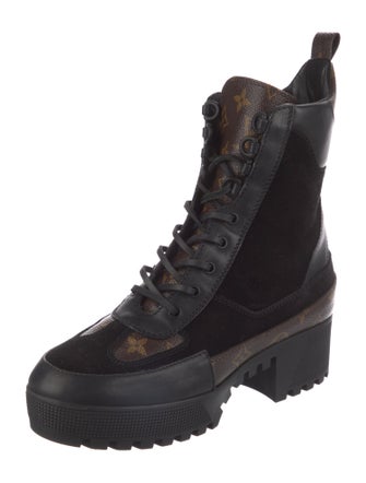 Louis Vuitton LV Monogram Leather Combat Boots