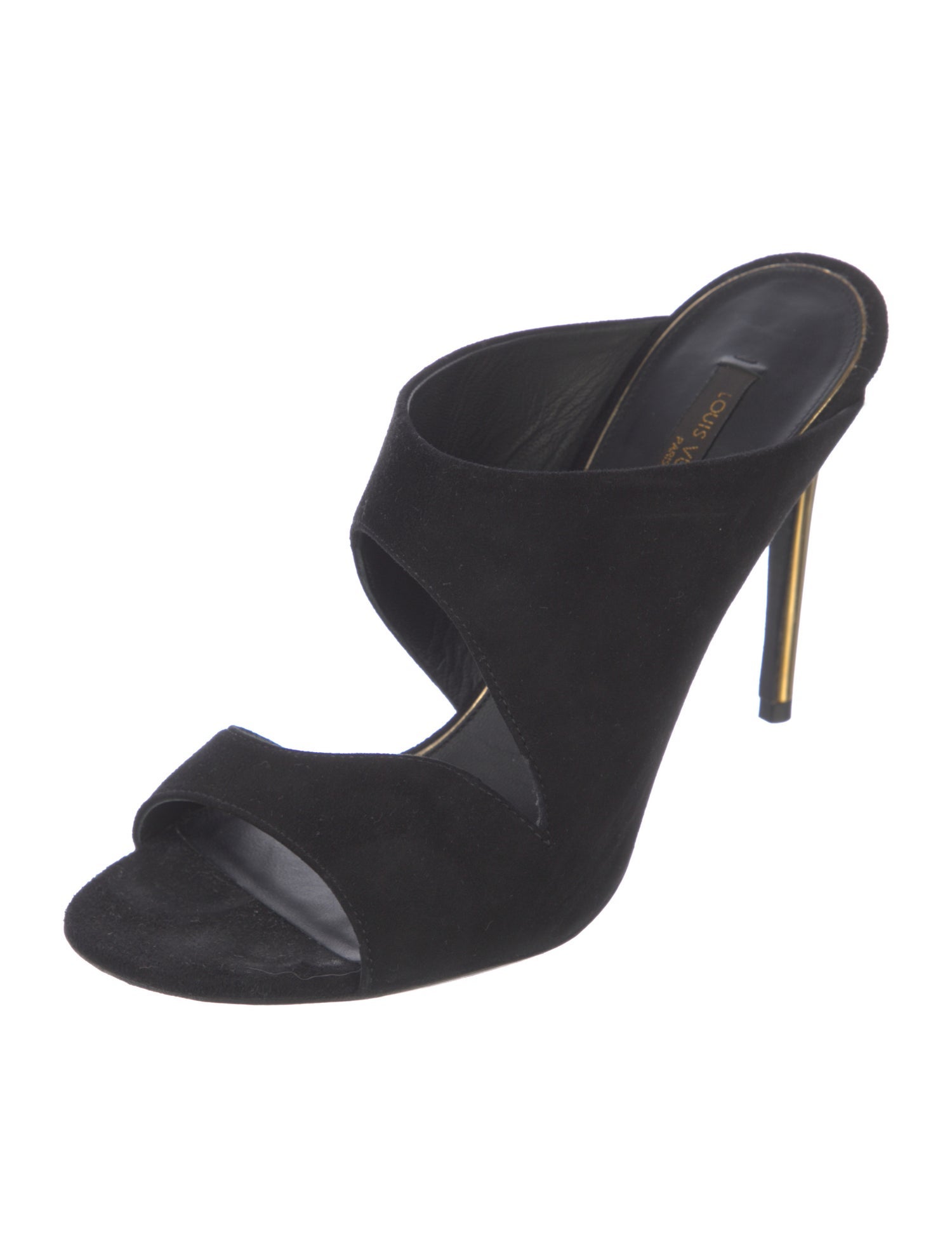 Louis Vuitton Suede Cutout Accent Slides