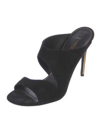 Louis Vuitton Suede Cutout Accent Slides