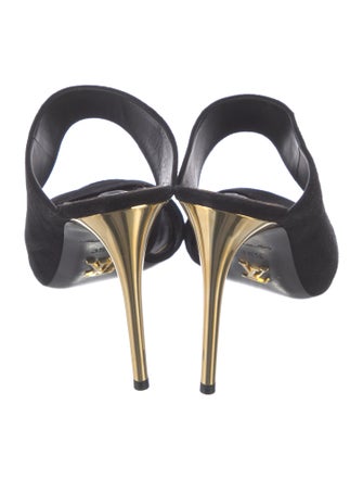 Louis Vuitton Suede Cutout Accent Slides