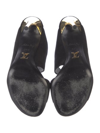 Louis Vuitton Suede Cutout Accent Slides