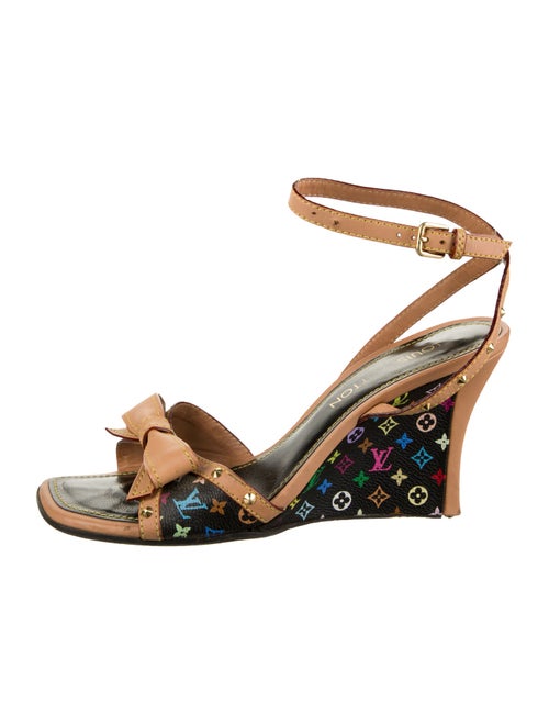 Louis Vuitton Leather Printed Slingback Sandals