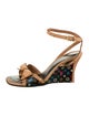 Louis Vuitton Leather Printed Slingback Sandals