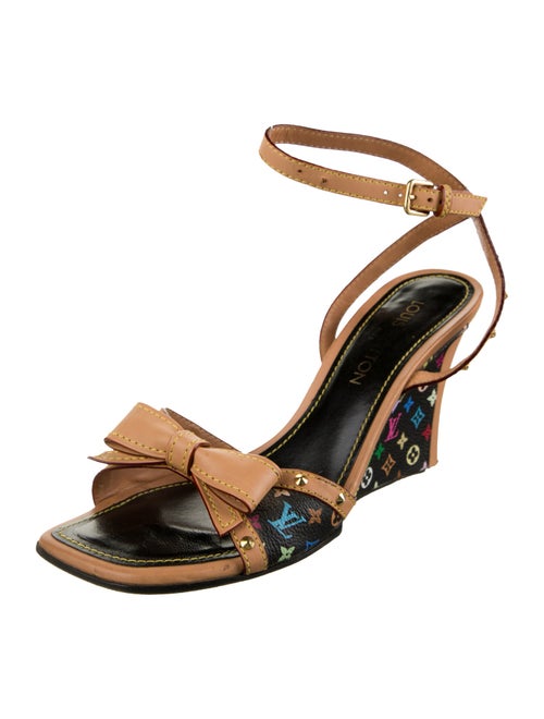 Louis Vuitton Leather Printed Slingback Sandals