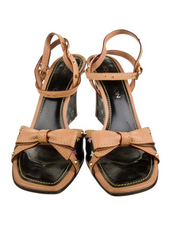 Louis Vuitton Leather Printed Slingback Sandals