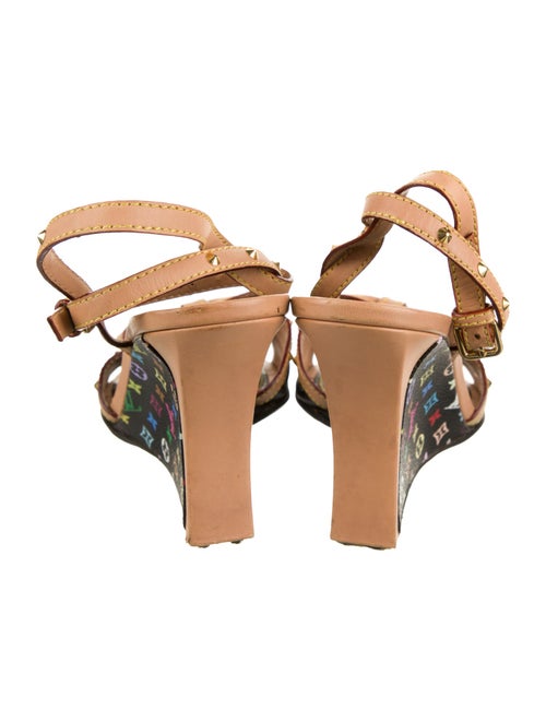 Louis Vuitton Leather Printed Slingback Sandals