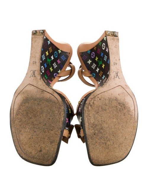 Louis Vuitton Leather Printed Slingback Sandals