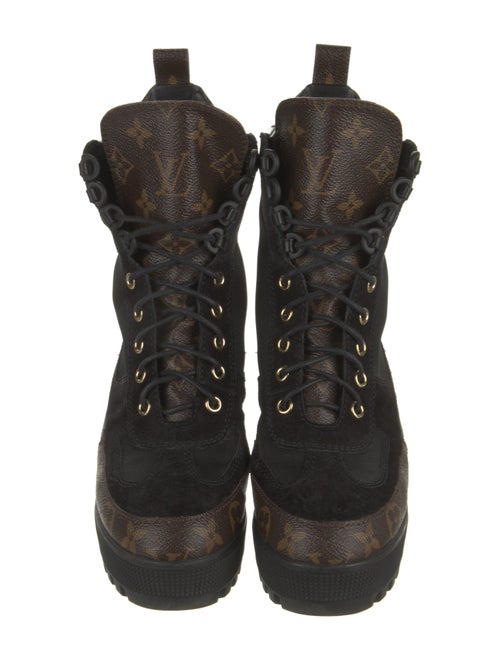 Louis Vuitton LV Monogram Suede Combat Boots