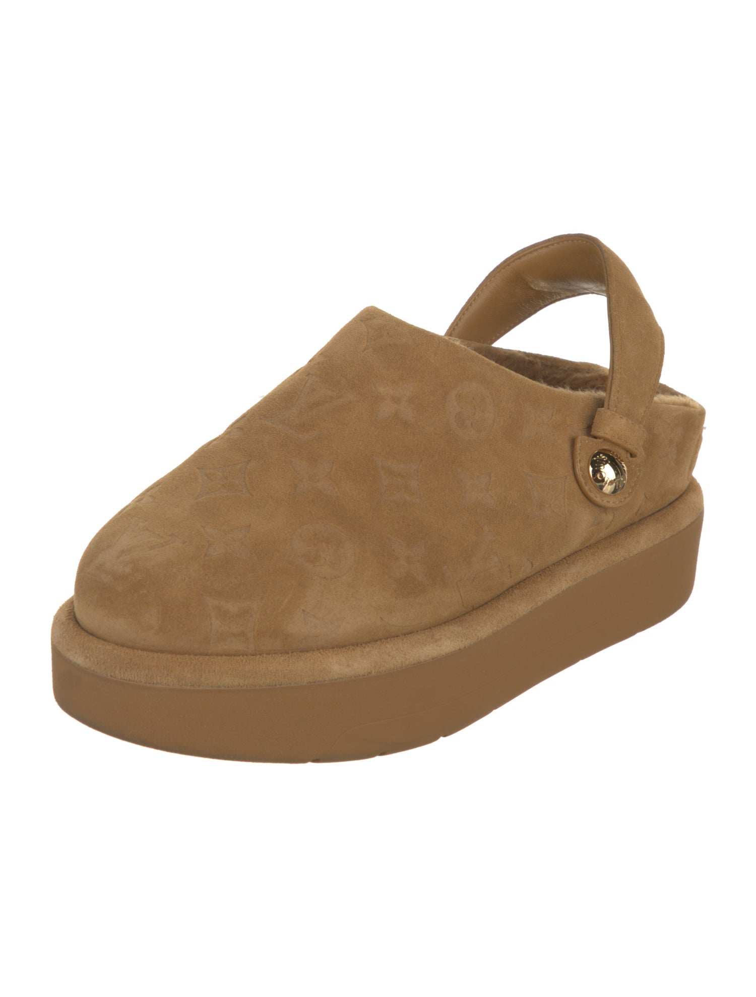 Louis Vuitton LV Monogram Suede Slingback Flats