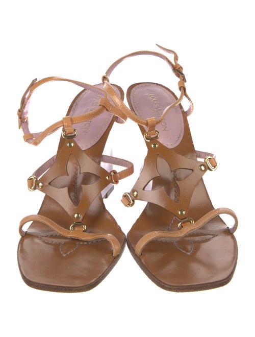 Louis Vuitton LV Monogram Leather T-Strap Sandals