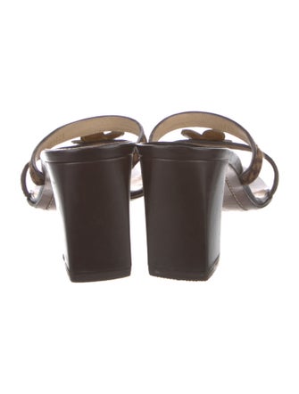 Louis Vuitton Damier Ebene Pattern Leather Slides