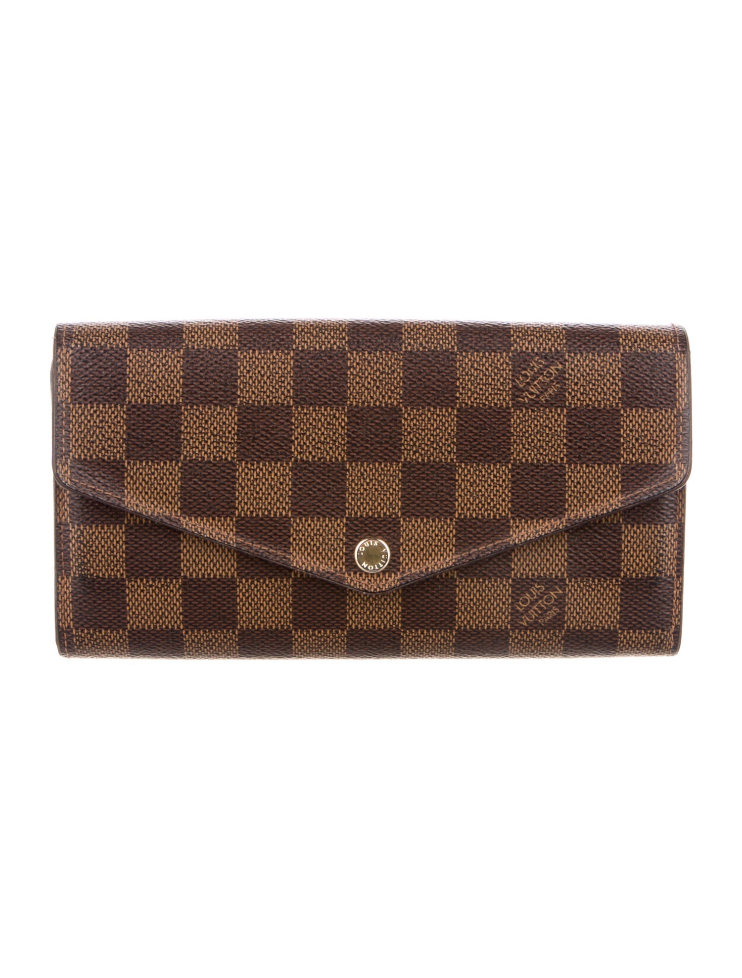 Louis Vuitton Damier Ebene Pattern Coated Canvas Sarah Wallet