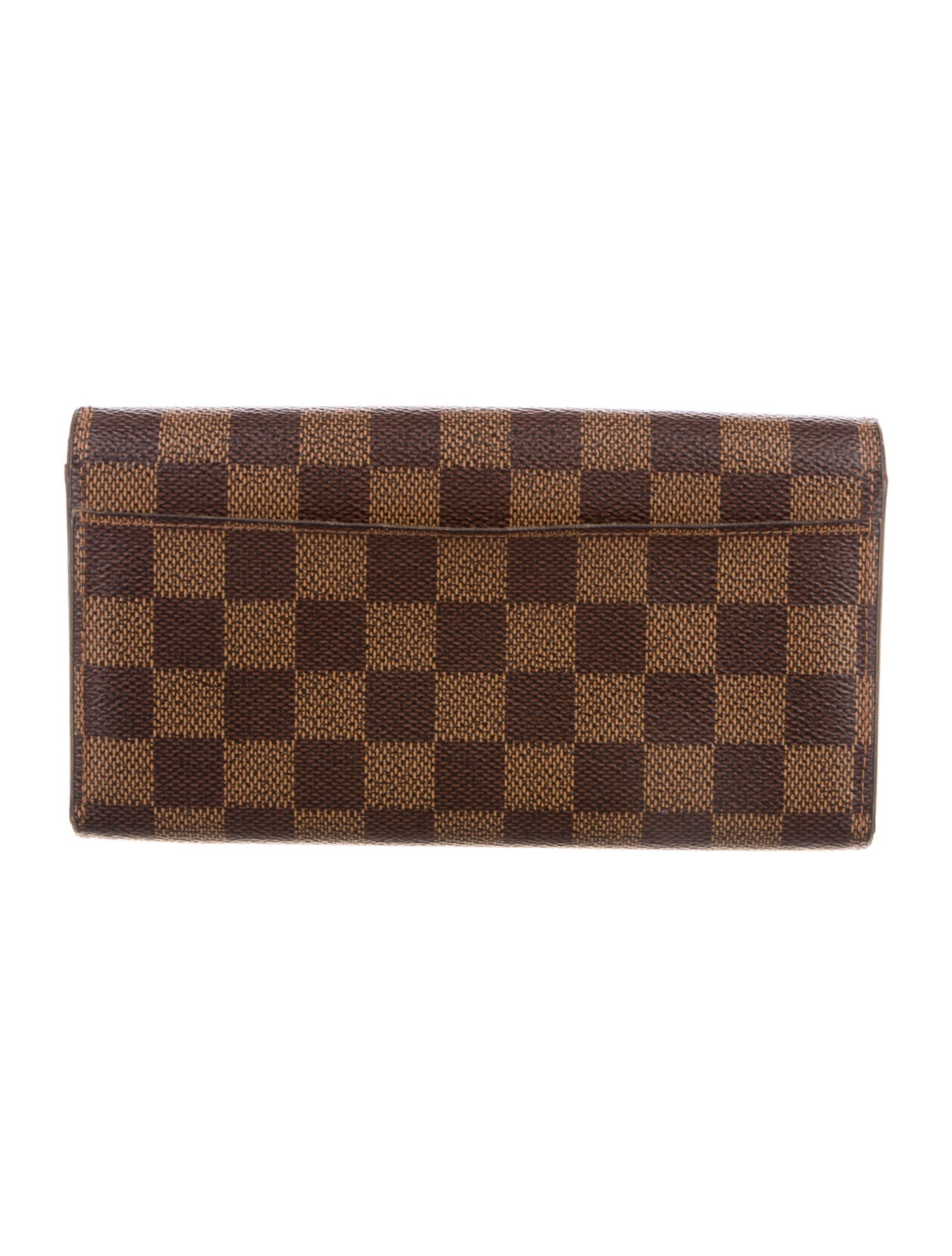 Louis Vuitton Damier Ebene Pattern Coated Canvas Sarah Wallet