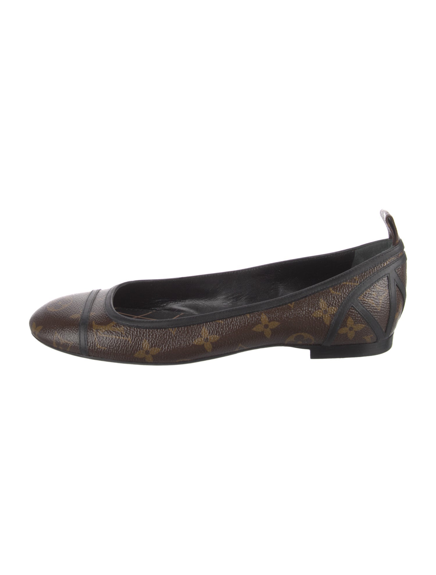 Louis Vuitton LV Monogram Leather Trim Embellishment Ballet Flats