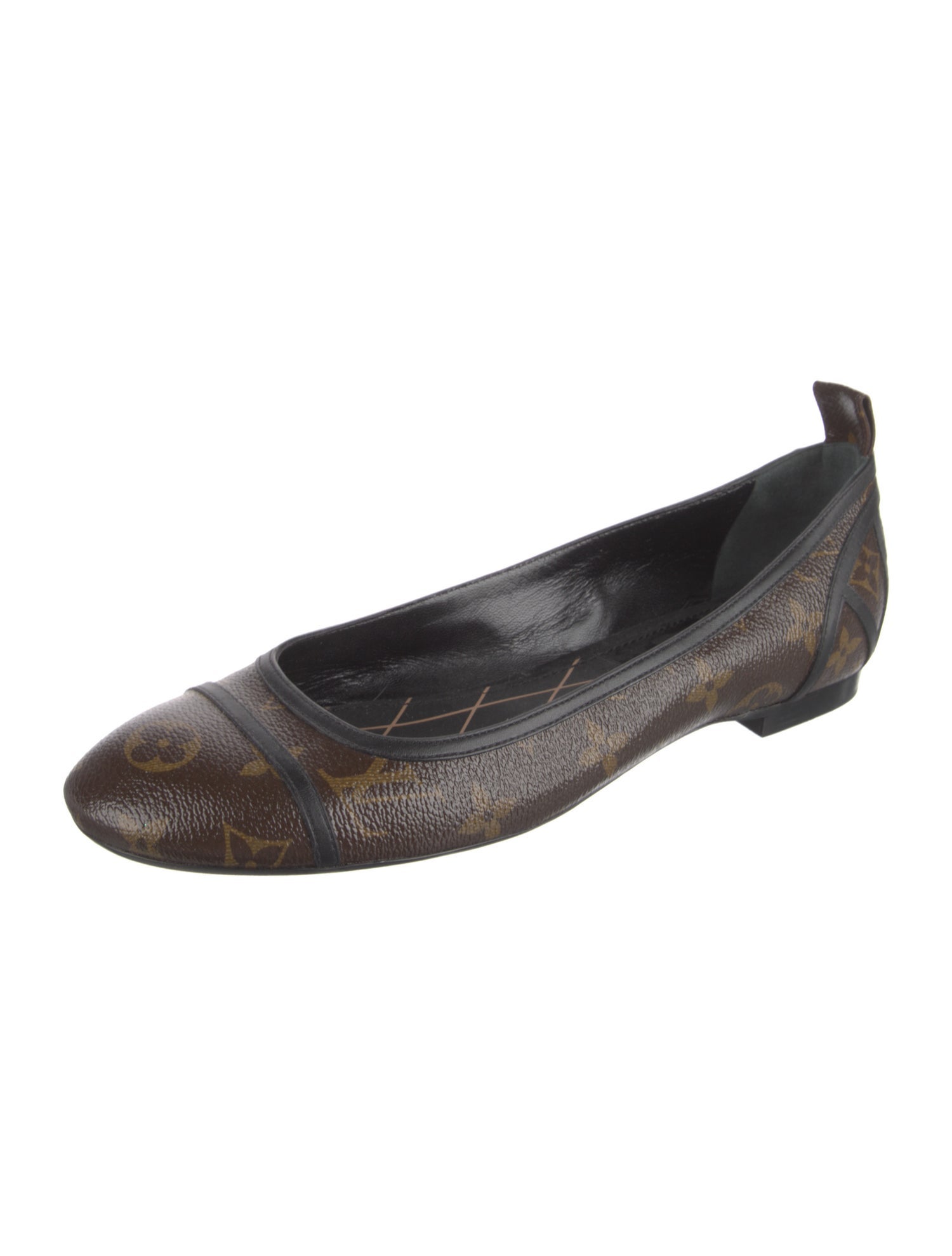Louis Vuitton LV Monogram Leather Trim Embellishment Ballet Flats
