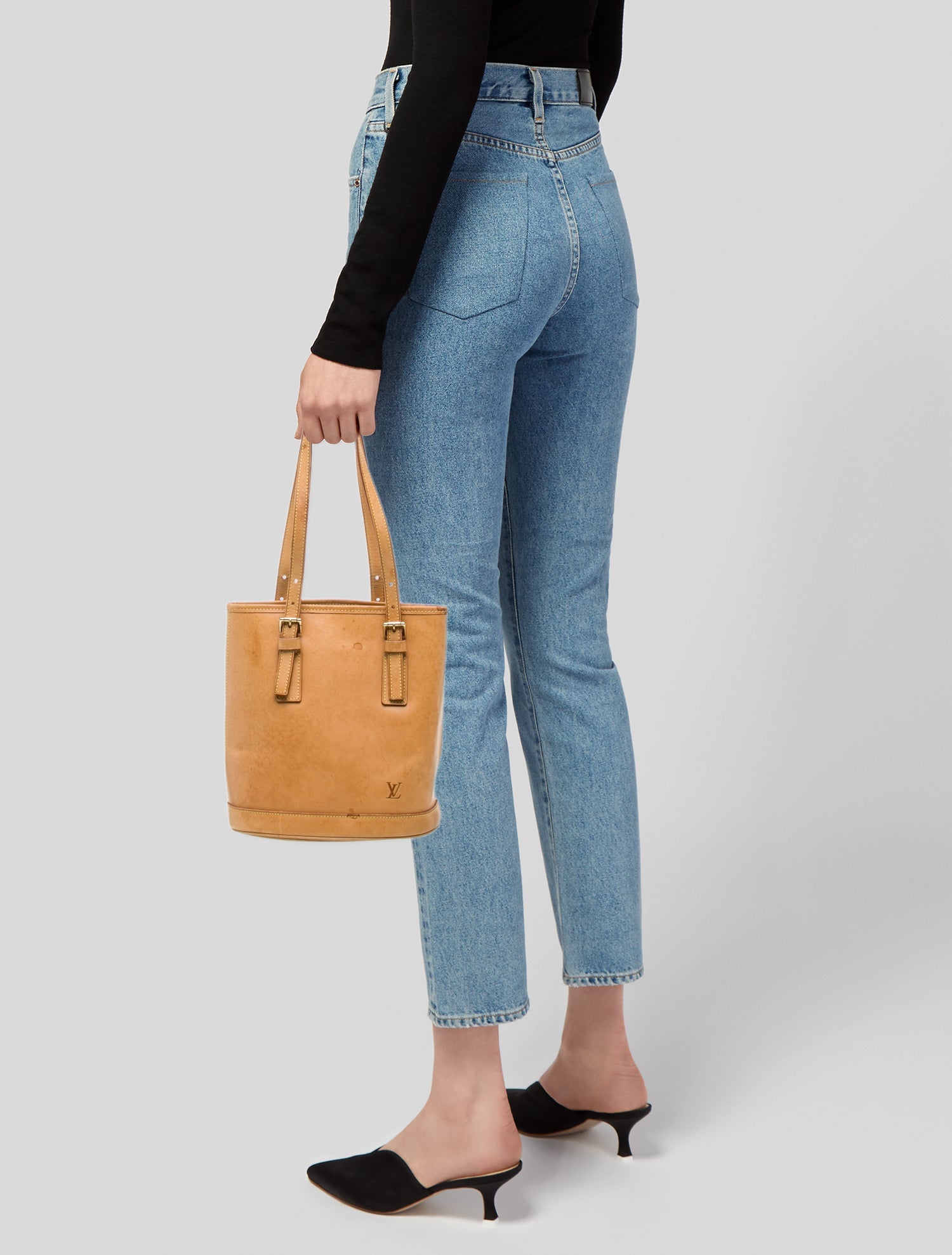 Louis Vuitton Leather Petit Bucket Vintage